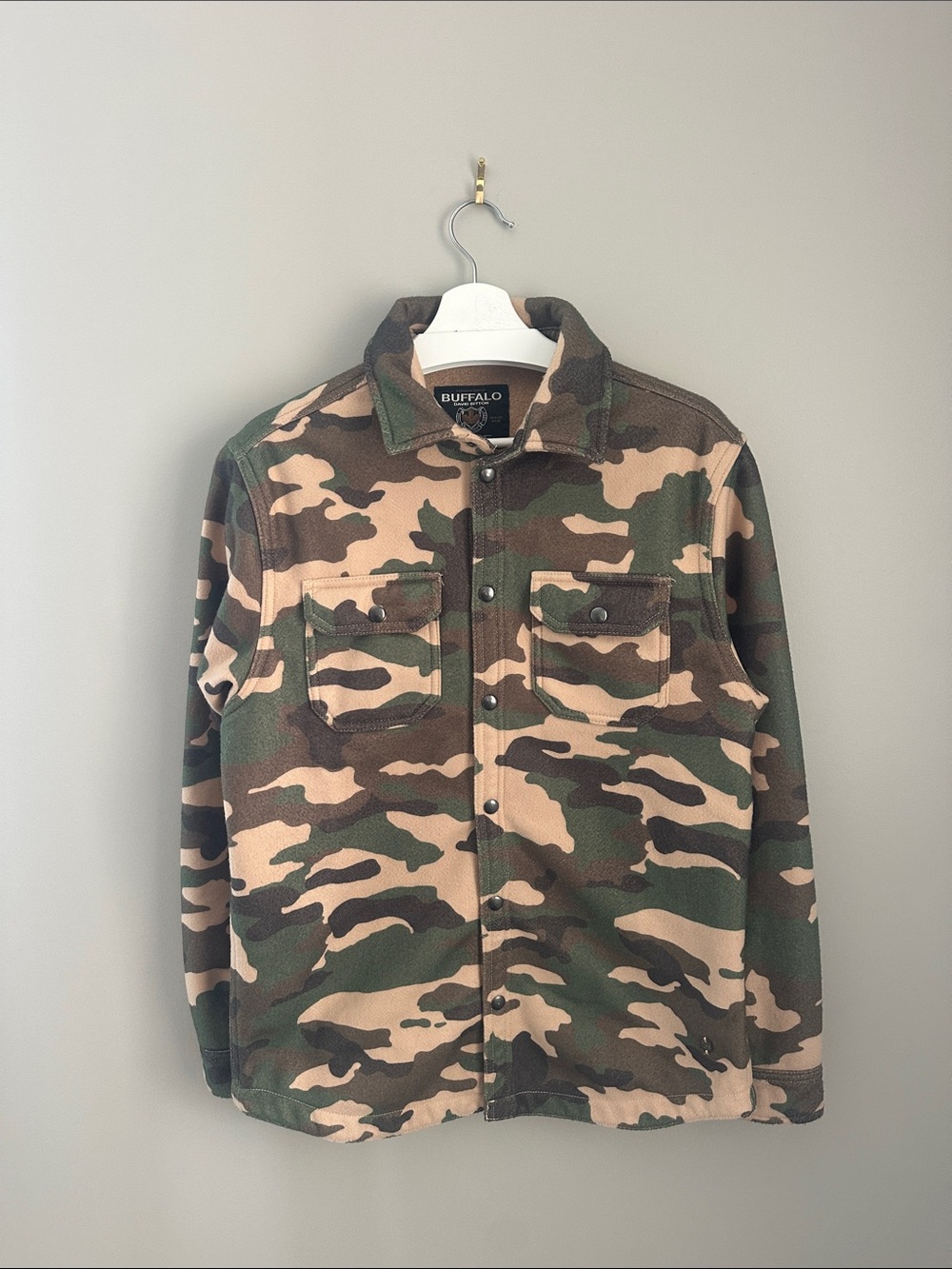 Buffalo David Bitton Camouflage Fleece Jacket - Green/Tan/Black